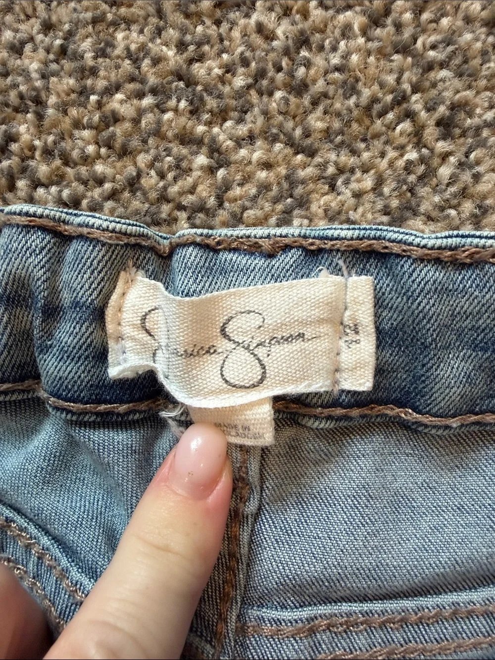 Jessica Simpson Light Blue Wide-Leg Jeans with Front Panel Seams